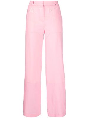 Act N°1 logo-embossed wide-leg trousers - Pink