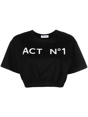 Act N°1 logo-print detail T-shirt - Black