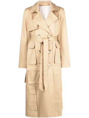 Act N°1 notched-lapel gabardine trench coat - Neutrals