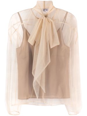 Act N°1 pussy-bow collar blouse - Neutrals