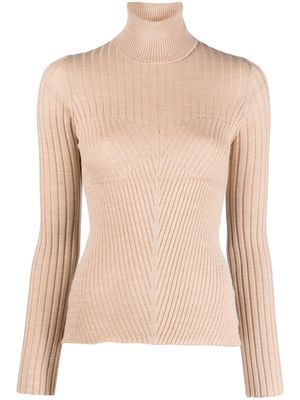 Act N°1 ribbed-knit roll neck jumper - Neutrals