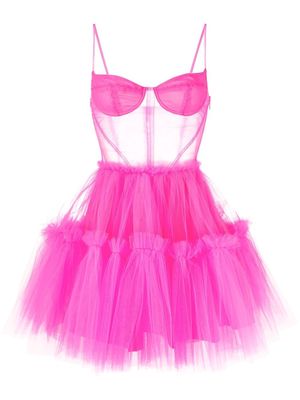 Act N°1 semi-sheer mini dress - Pink