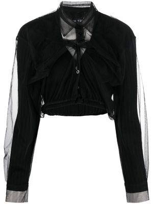 Act N°1 sheer-overlay knit blouse - Black