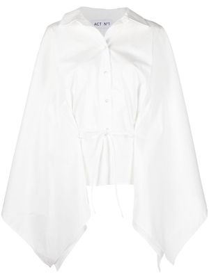 Act N°1 tied-waistband detail shirt - White