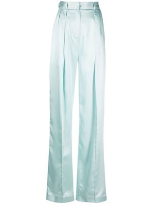 Act N°1 wide-leg satin-finish trousers - Blue