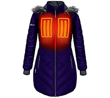 ActionHeat 5V Battery Heated Puffer Jacket with Hood - Womens