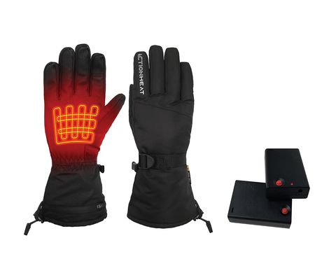ActionHeat Men's Adjustable AA Battery Heated Snow Gloves