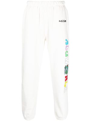 ACUPUNCTURE 1993 embroidered cotton track pants - White