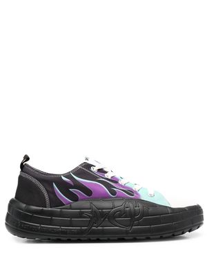 ACUPUNCTURE 1993 flame-print low-top sneakers - Black