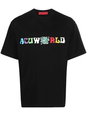 ACUPUNCTURE 1993 logo print T-shirt - Black