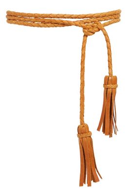 Ada Fringe Soga Leather Belt in Cognac 