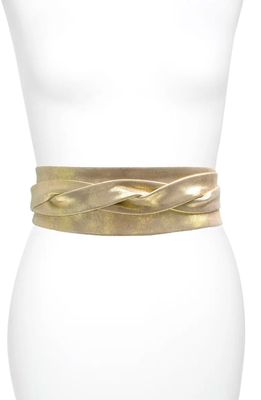 Ada Handmade Leather Wrap Belt in Gold