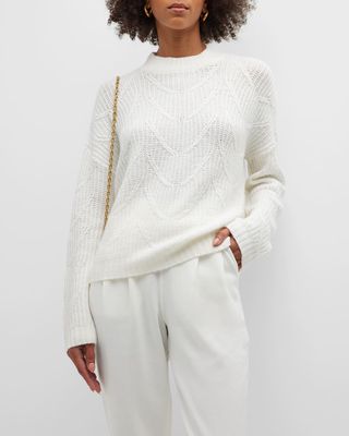Ada Mock-Neck Patterned Knit Sweater