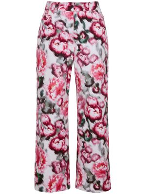 Adam Lippes Alessia floral-print cropped trousers - Pink