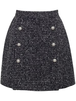 Adam Lippes double-breasted tweed skirt - Black