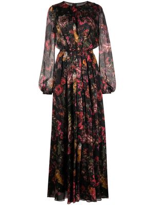Adam Lippes floral-print gathered maxi dress - Black
