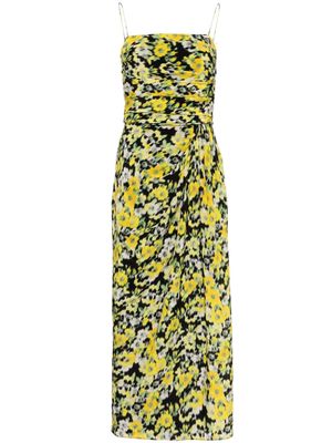Adam Lippes floral-print midi dress - Yellow