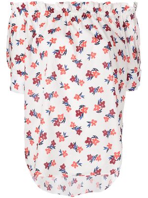 Adam Lippes floral-print off-shoulder blouse - Multicolour