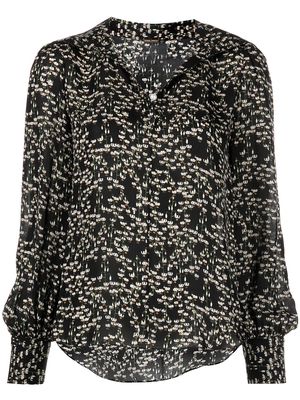 Adam Lippes floral-print silk blouse - Black