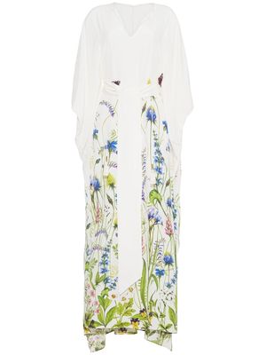 Adam Lippes floral-print silk kaftan dress - White