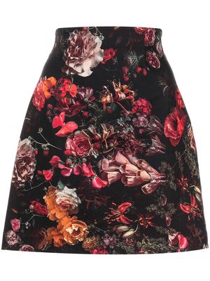 Adam Lippes floral-print straight skirt - Black
