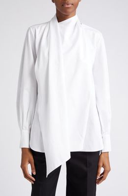 Adam Lippes Foulard Cotton Poplin Shirt in White