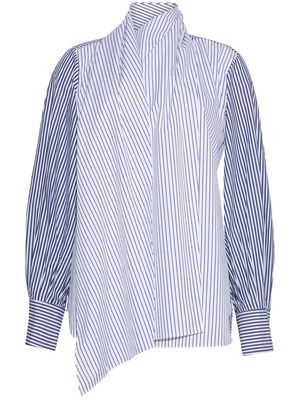 Adam Lippes foulard striped cotton blouse - Blue