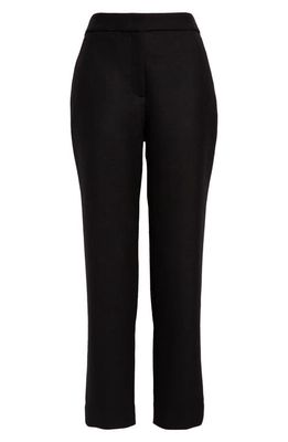 Adam Lippes High Waist Double Face Stretch Wool Ankle Pants in Black