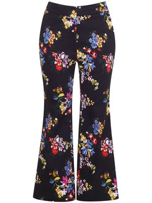 Adam Lippes Kennedy floral-print cropped trousers - Black