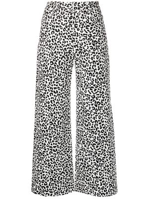 Adam Lippes leopard-print cropped trousers - Black