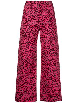 Adam Lippes leopard-print cropped trousers - Pink