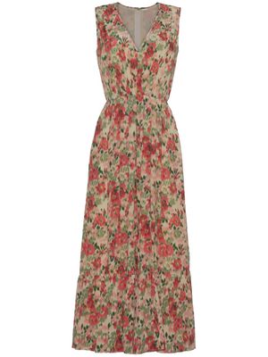Adam Lippes Marina floral-print silk dress - Neutrals