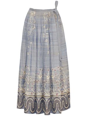 Adam Lippes patterned-jacquard wrap skirt - Grey