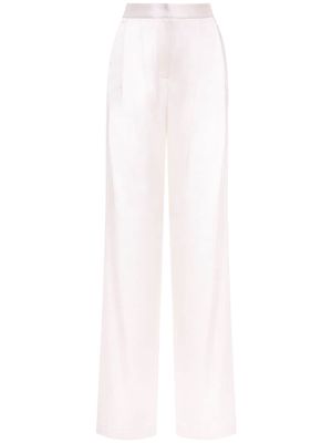 Adam Lippes pleat-detail straight-leg silk trousers - White