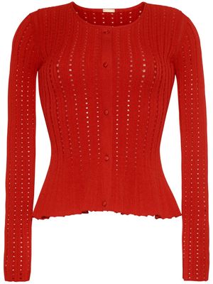 Adam Lippes pointelle knit cardigan - Red