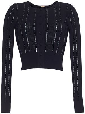 Adam Lippes pointelle-knit cropped cardigan - Black