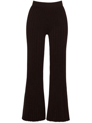 Adam Lippes pointelle knit cropped trousers - Black