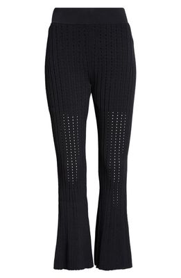Adam Lippes Pointelle Sweater Crop Pants in Black