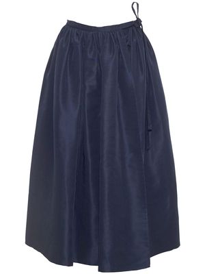 Adam Lippes side-tie silk wrap skirt - Blue