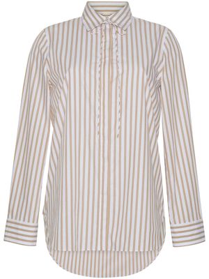 Adam Lippes striped cotton-poplin shirt - White