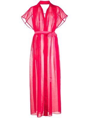 Adam Lippes tied-waist day dress - Pink