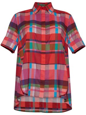 Adam Lippes Trapeze checked cotton-voile shirt - Red