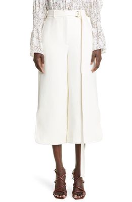 Adam Lippes Wool & Silk Belted Culottes in Ivory