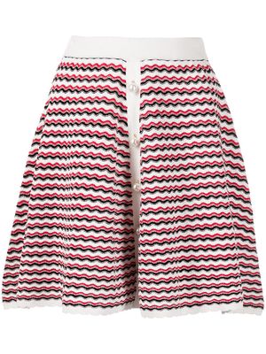 Adam Lippes zigzag crepe A-line skirt - Multicolour