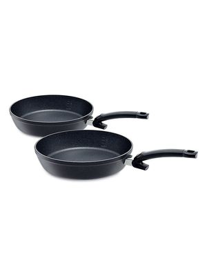 Adamant Comfort Non-Stick 2-Piece Fry Pan Set - Black - Black