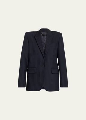 Adele Pinstripe Tailored Blazer Jacket