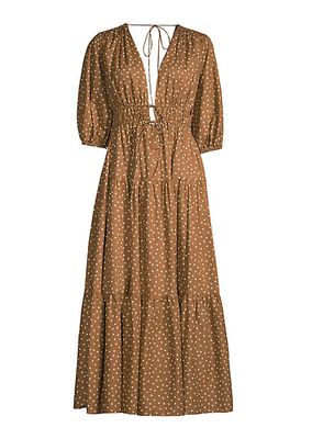 Adele Printed Cotton Midi-Dress