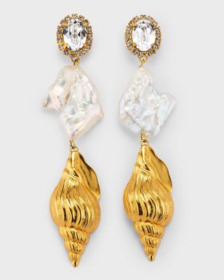 Adella Crystal Conch Earrings