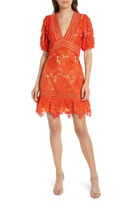 Adelyn Rae 3D Lace A-Line Dress in Coral