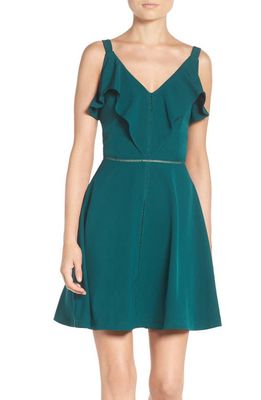 Adelyn Rae Fit & Flare Dress in Green
